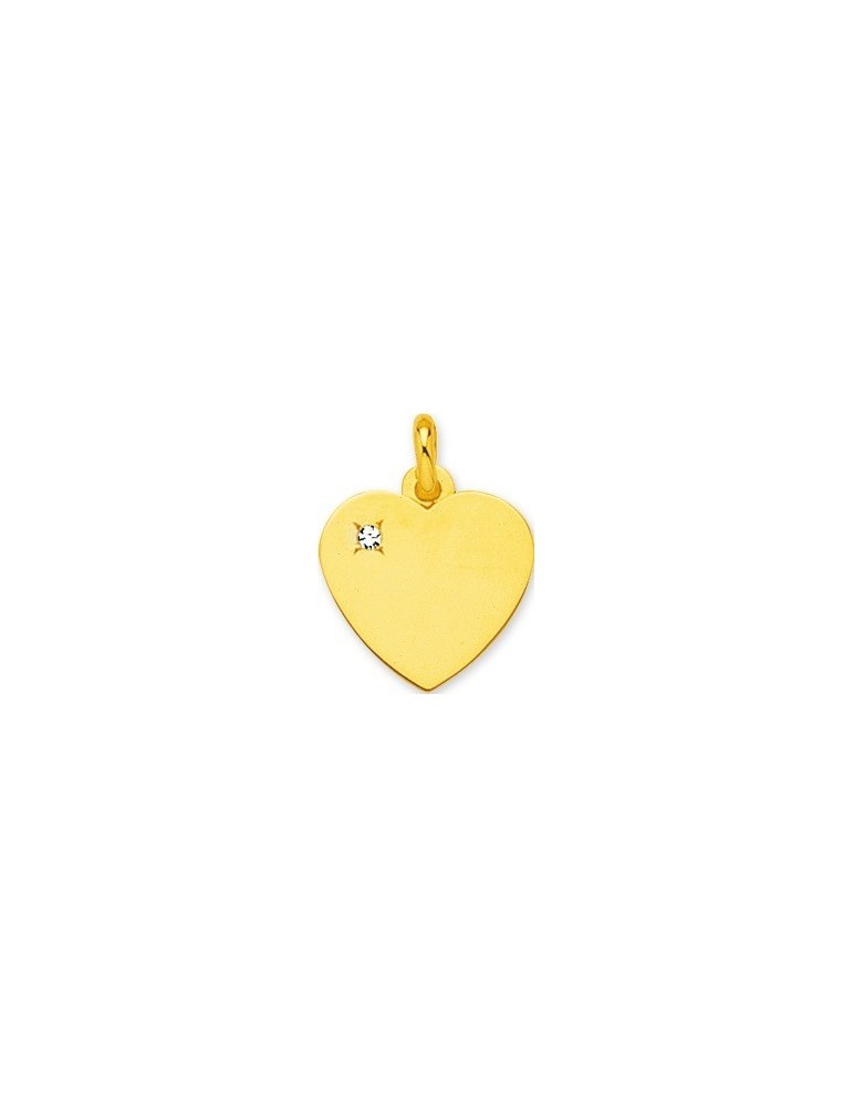 MÉDAILLE COEUR OXYDE OR 375/1000