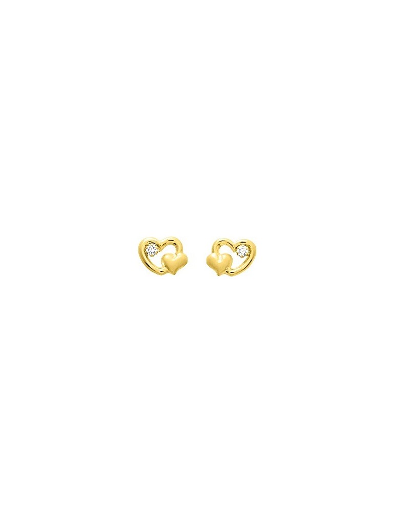 BOUCLES D'OREILLES COEURS OXYDES 750/1000