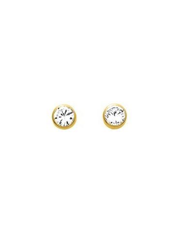 BOUCLES D'OREILLES  OXYDES DE ZIRCONIUM OR 750/1000
