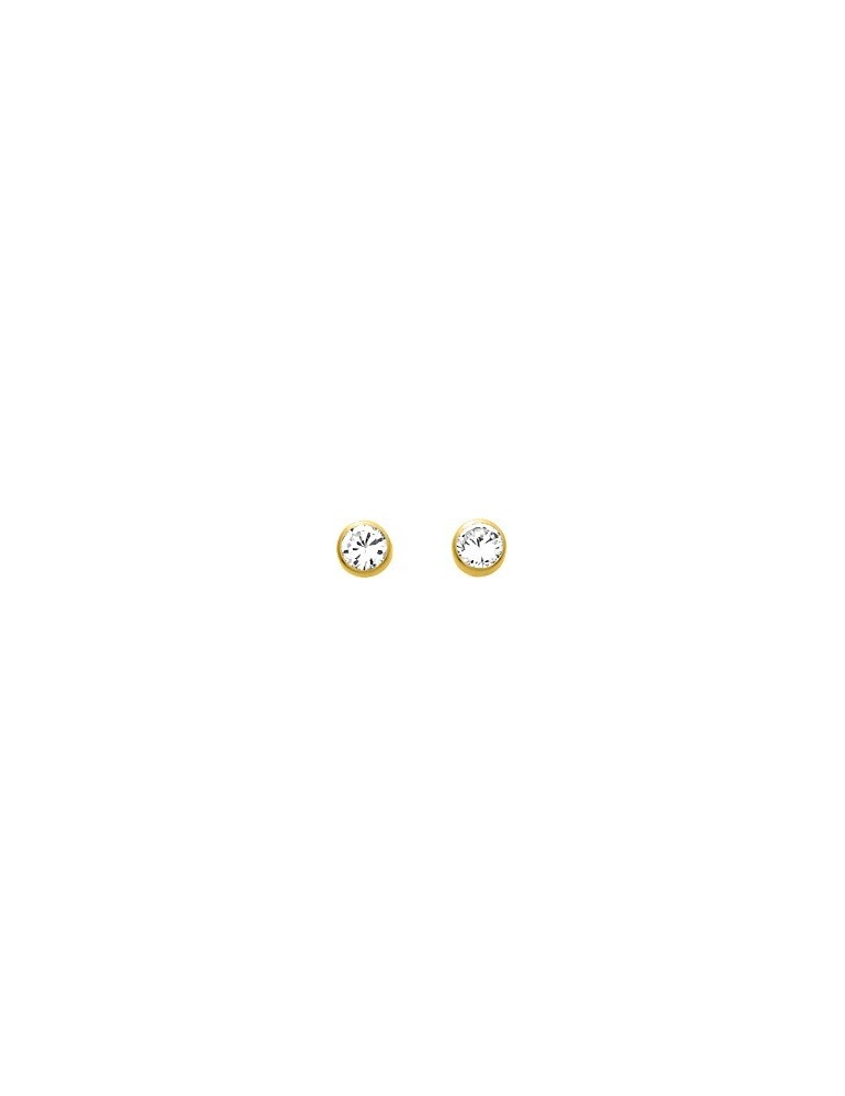 BOUCLES D'OREILLES  OXYDES DE ZIRCONIUM OR 750/1000