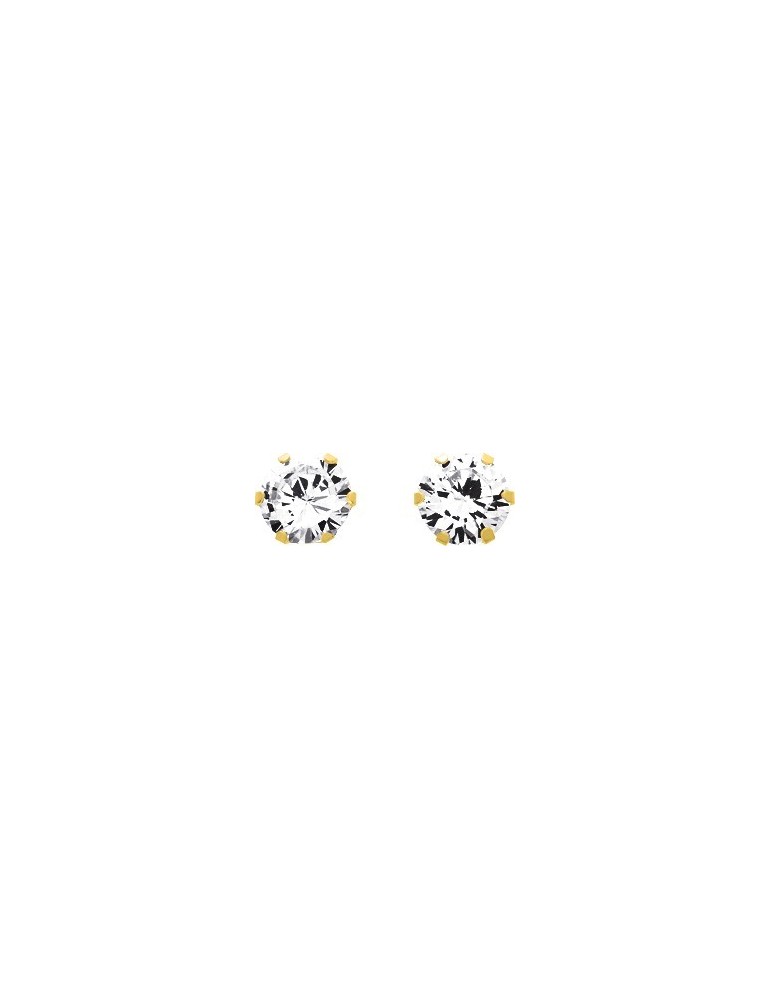 BOUCLES D'OREILLES OXYDES GRIFFES OR 750/1000