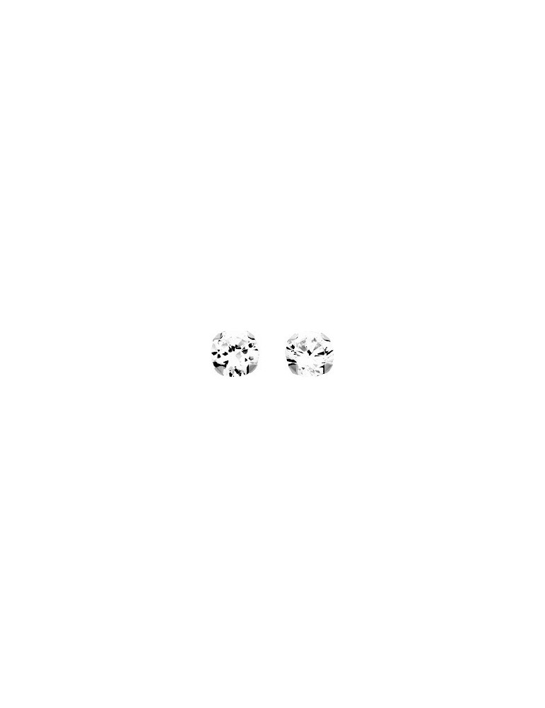 Boucles d'oreilles or blanc 375/1000 oxyde de zirconium