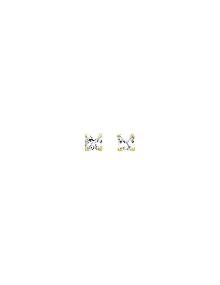 BOUCLES D'OREILLES OXYDE CARRÉ OR 375/1000