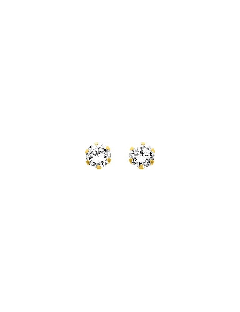 Boucles d'oreilles or 375/1000 oxyde de zirconium