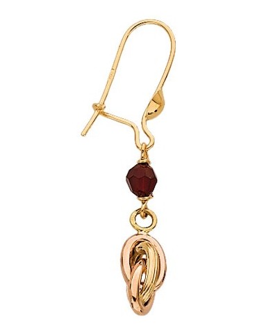 Boucles d'oreilles forcat grenats en or jaune 750/1000