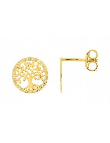 Boucles d'oreilles Arbre de Vie or jaune 750/1000