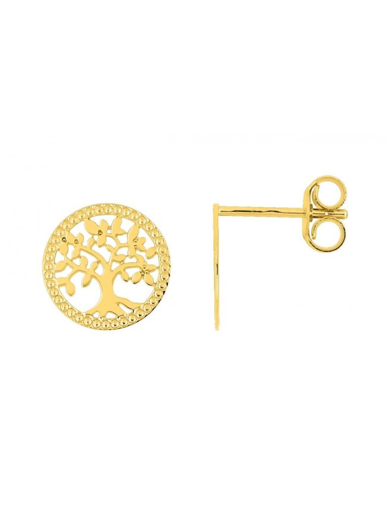 Boucles d'oreilles Arbre de Vie or jaune 750/1000