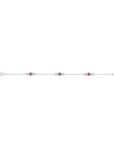 Bracelet femme pierre rouge argent 925/1000