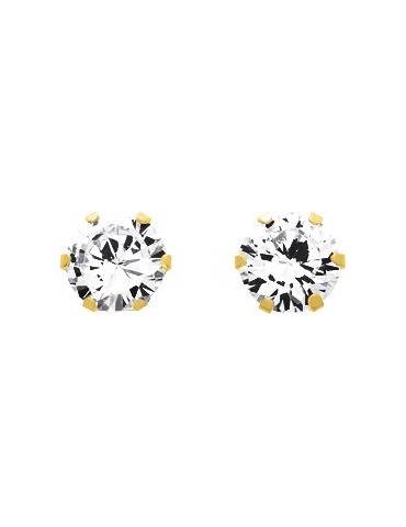 BOUCLES D'OREILLES OXYDES GRIFFES OR 750/1000