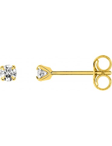 Boucles d'oreilles or jaune 375/1000 oxyde de zirconium
