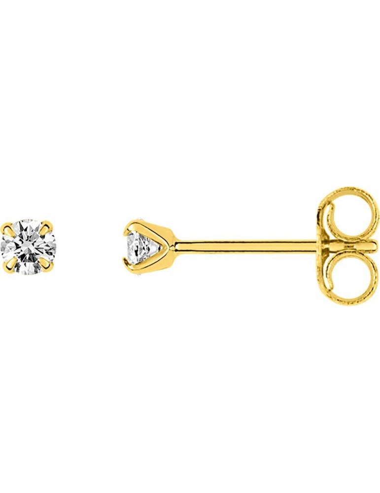 Boucles d'oreilles or jaune 375/1000 oxyde de zirconium