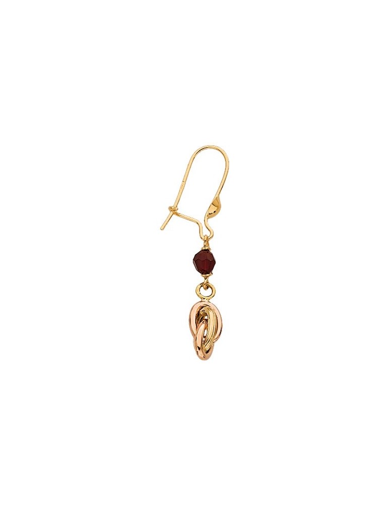 Boucles d'oreilles forcat grenats en or jaune 750/1000