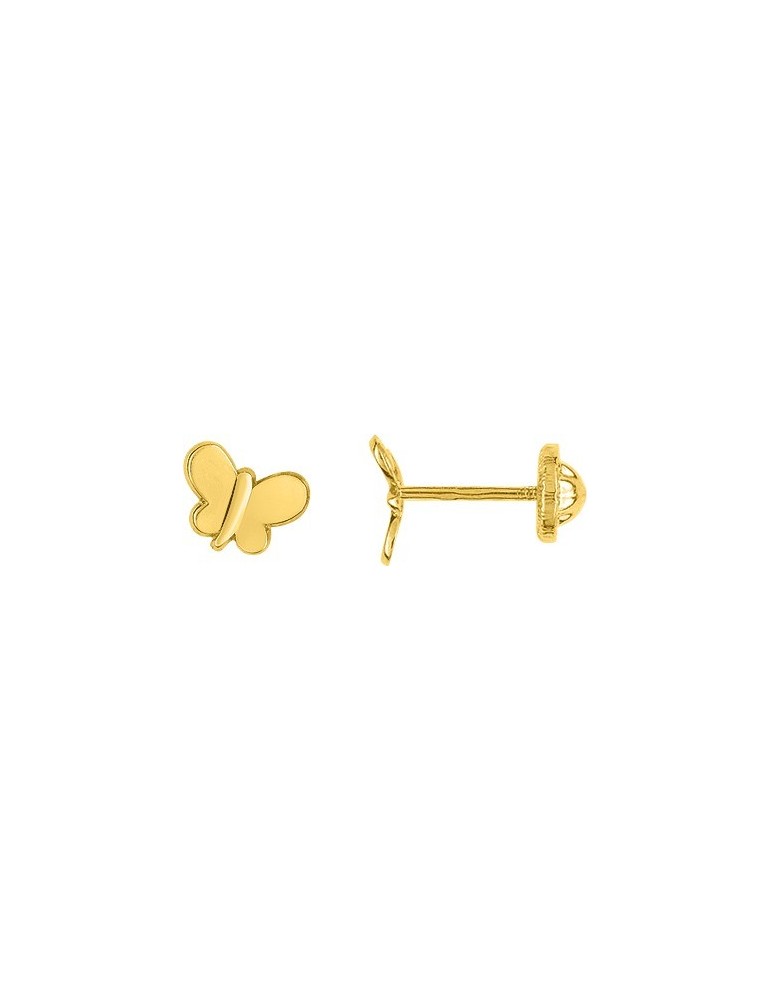 BOUCLES D'OREILLES PAPILLONS VIS OR 750/1000