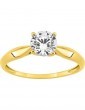Bague solitaire oxyde en or jaune 375/1000