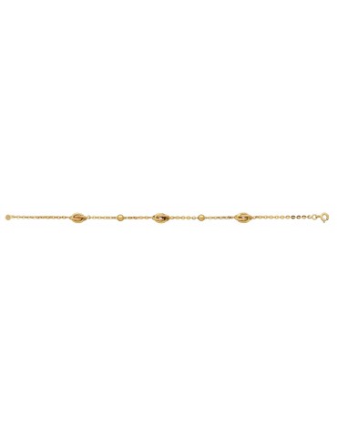 Bracelet forçat boule or jaune 750/1000