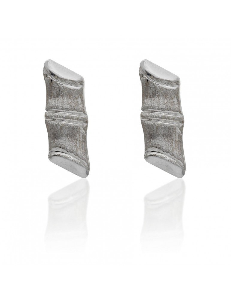 Boucles d'oreilles clous Bambou satinée