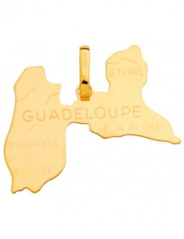 MÉDAILLE CARTE GUADELOUPE GRAND MODÈLE OR 750/1000