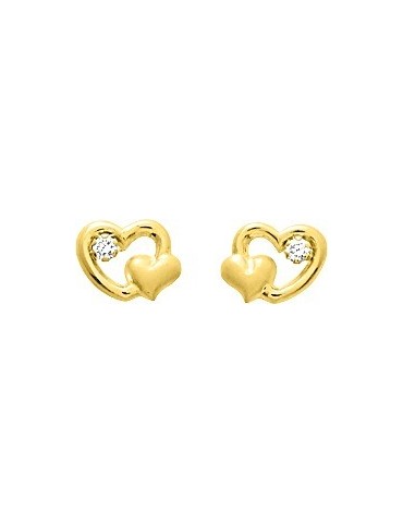 BOUCLES D'OREILLES COEURS OXYDES 750/1000