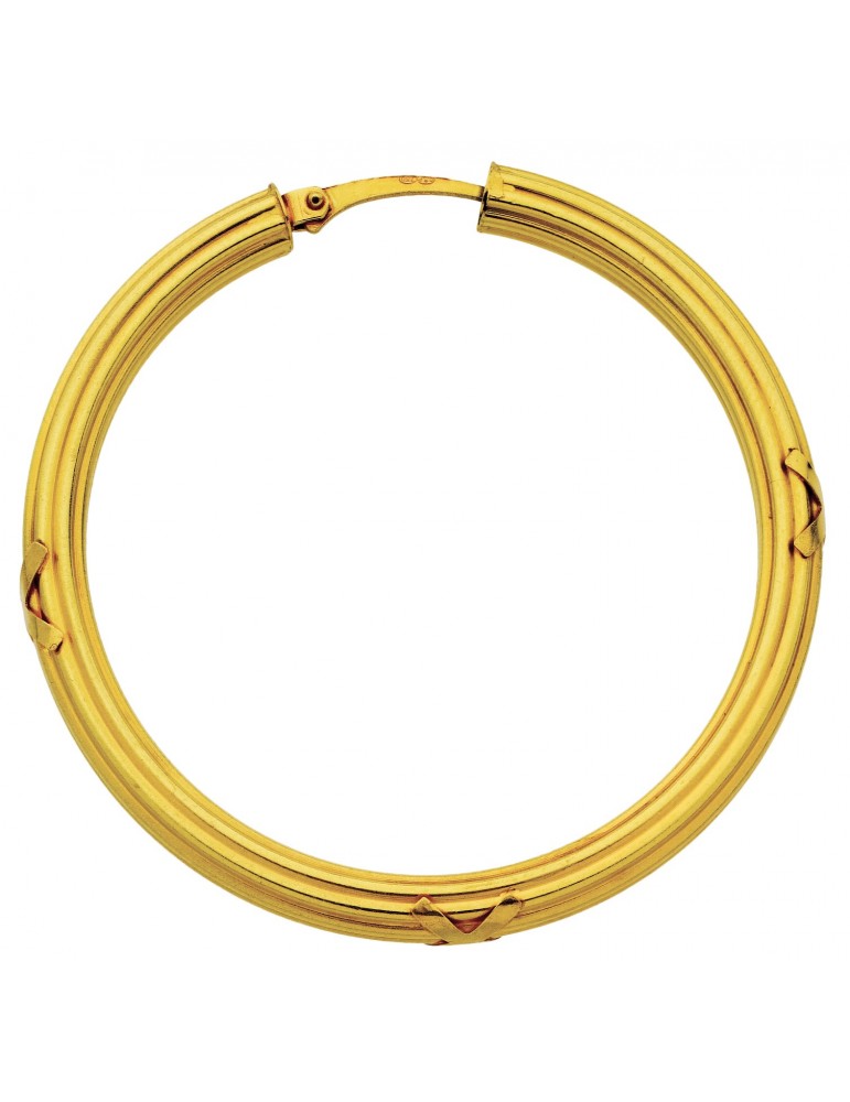 Créoles croissillons en or 750/1000