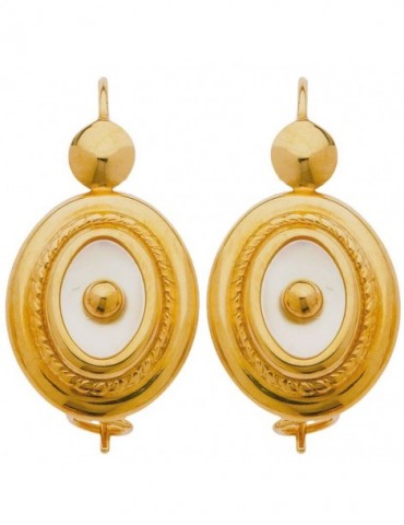 Boucles d'oreilles crochet ovale Nacre