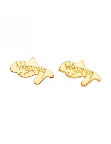 BOUCLES D'OREILLES CARTE MARTINIQUE PLAQUÉ OR