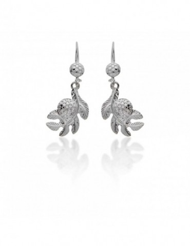 Boucles d'oreilles fruit à pain argent