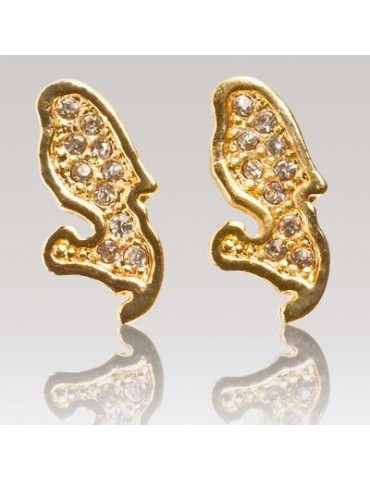 BOUCLES MARTINIQUE STRASS PLAQUÉ OR