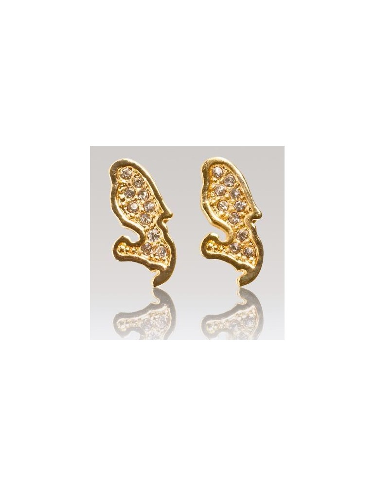 BOUCLES MARTINIQUE STRASS PLAQUÉ OR