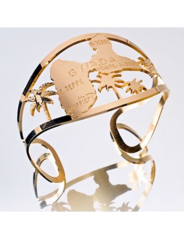 BRACELET RIGIDE GUADELOUPE PLAQUÉ OR