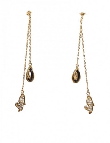 Boucles d'oreilles pendante forçats cartes Martinique