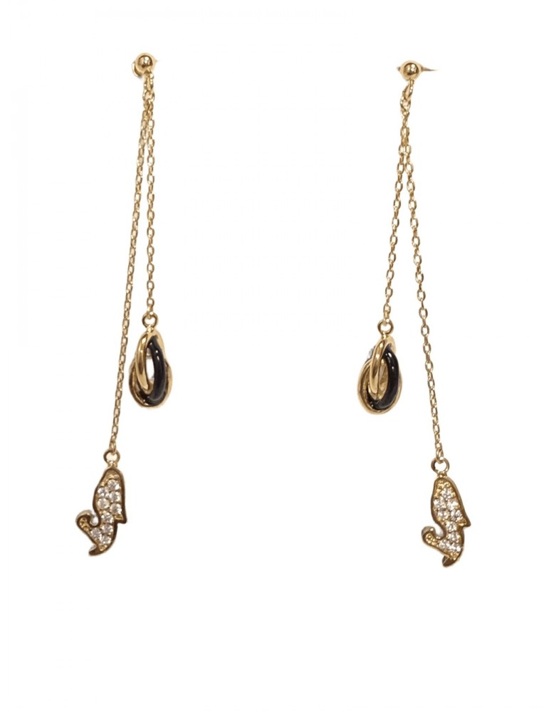 Boucles d'oreilles pendante forçats cartes Martinique