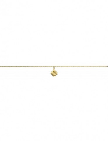Chaine de cheville hibiscus or jaune 750/1000