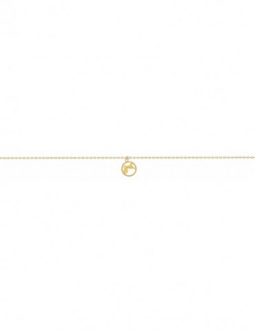 Chaine de cheville Guadeloupe or jaune 750/1000