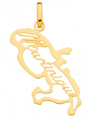 MÉDAILLE CARTE MARTINIQUE AJOURÉ OR 750/1000