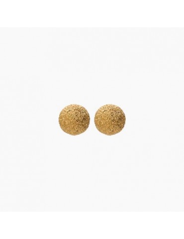 Boucles d'oreilles sablé en or jaune 750/1000