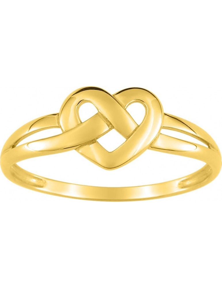 Bague coeur or jaune 375/1000