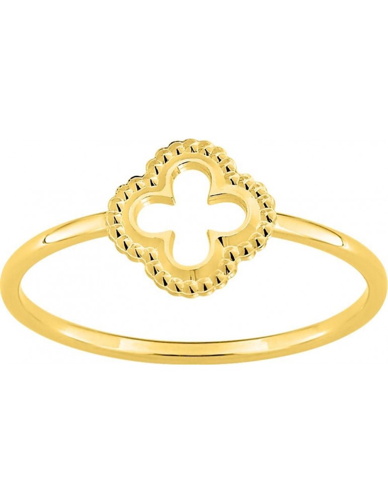 Bague trefle or jaune 375/1000