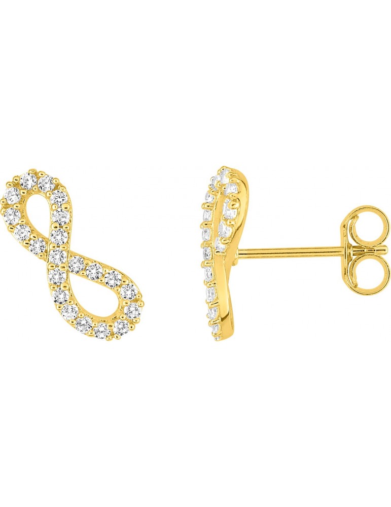 BOUCLES D'OREILLES INFINI OXYDE or 750/1000
