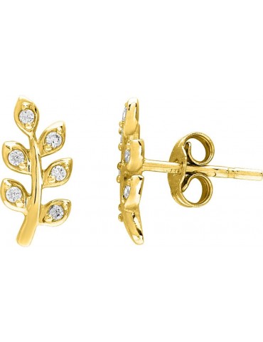 Boucles d'oreilles feuilles oxyde 375/1000