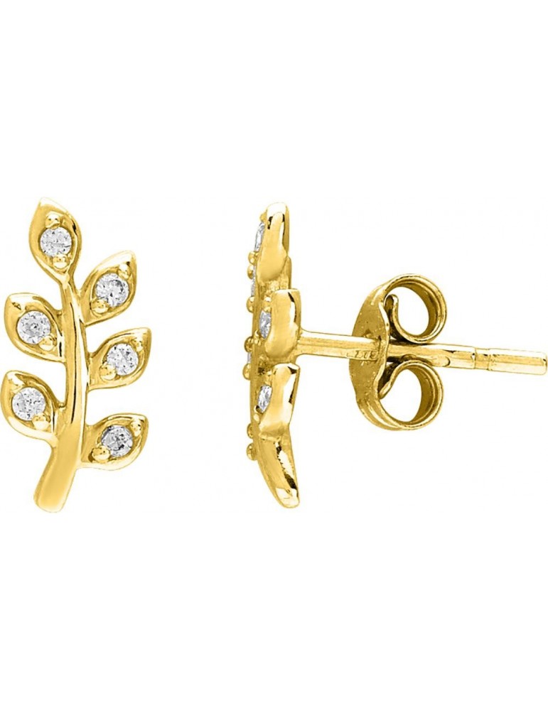 Boucles d'oreilles feuilles oxyde 375/1000