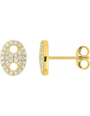 Boucles d'oreilles grain de café oxyde 375/1000