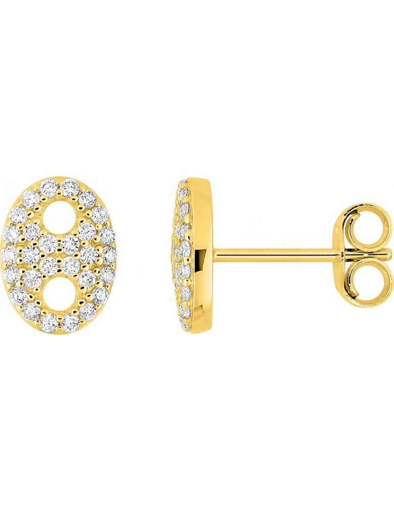 Boucles d'oreilles grain de café oxyde 375/1000