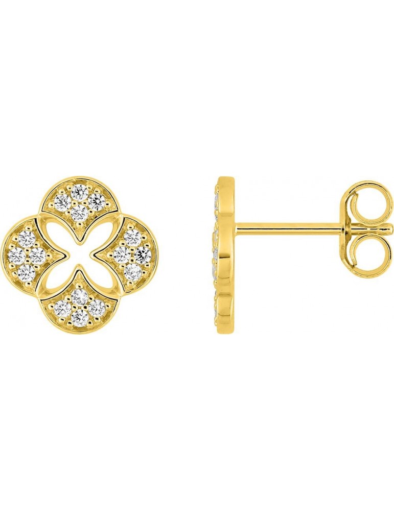 Boucles d'oreilles fleurs oxyde 375/1000