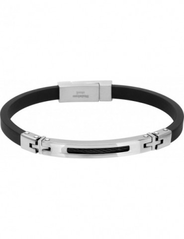 Braclet homme caoutchou acier