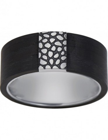 Bague homme acier et carbone