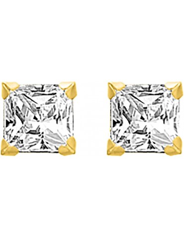 Boucles d'oreilles oxydes carré or jaune 375/1000
