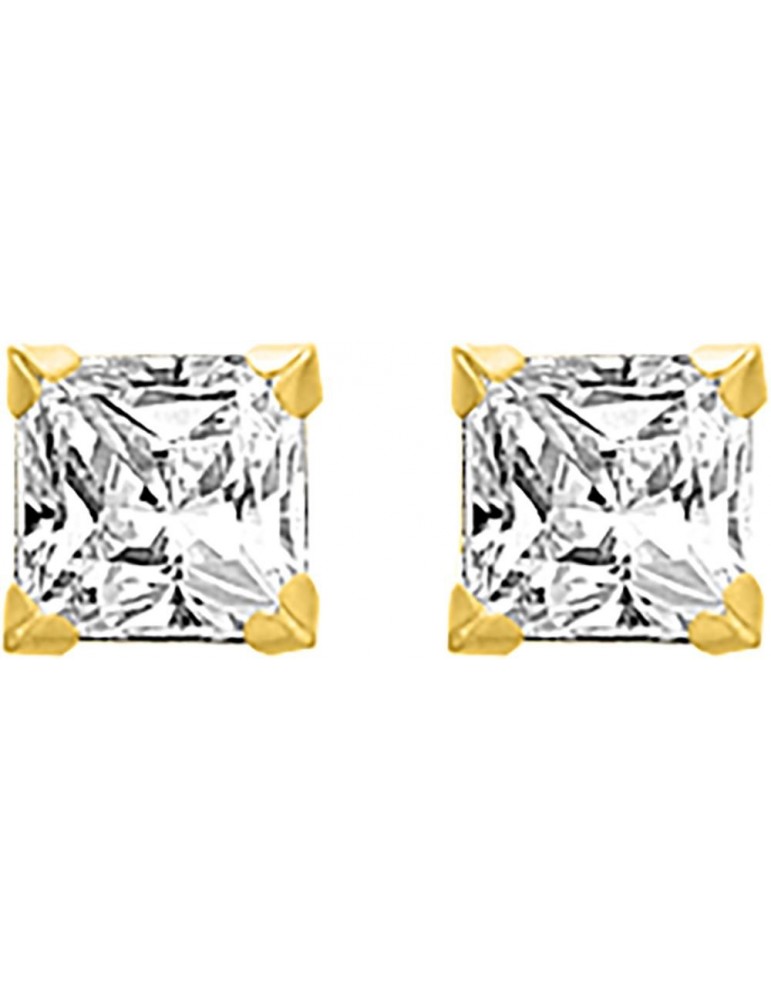 Boucles d'oreilles oxydes carré or jaune 375/1000