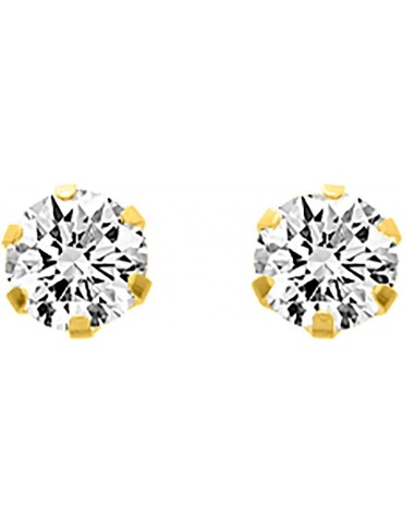 Boucles d'oreilles or 375/1000 oxyde de zirconium