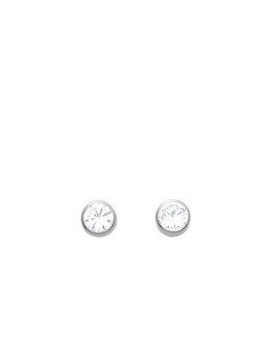 Boucles d'oreilles or blanc oxyde
