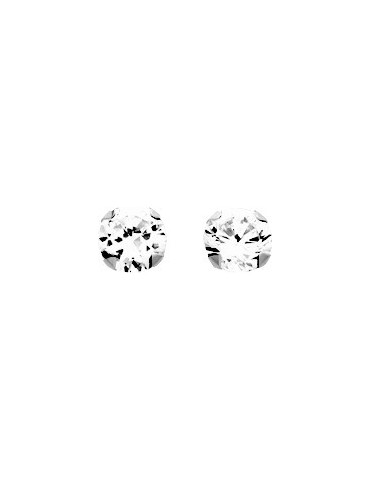 Boucles d'oreilles or blanc 375/1000 oxyde de zirconium